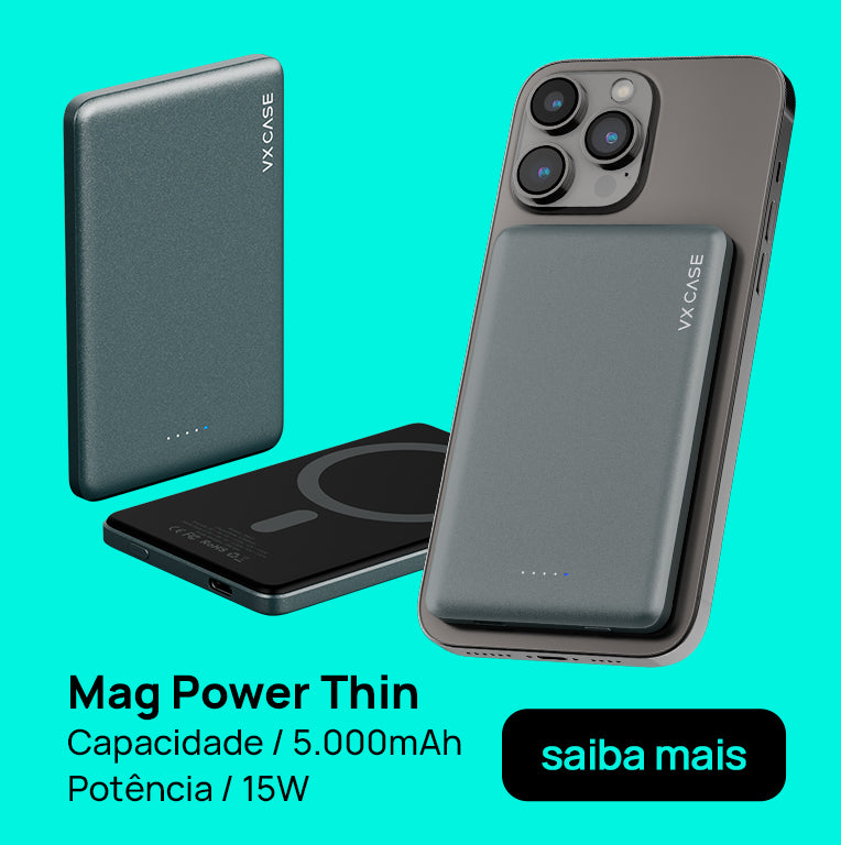 Mag Power Thin - Bateria e carregador portátil MagSafe com 5.000 mAh 15W - VX Case